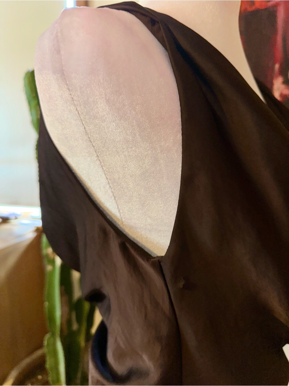 Zara Satin Cowl Maxi Dress in Dark Brown - Picture 3 of 8